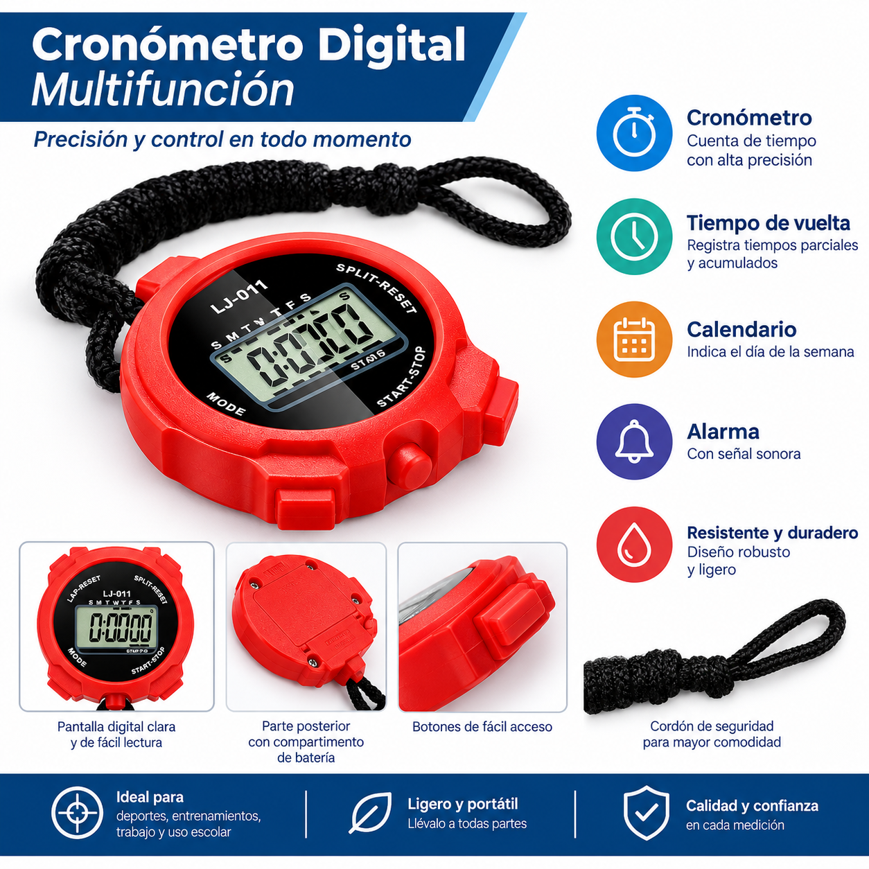 CRONOMETRO DIGITAL MULTIFUNCION