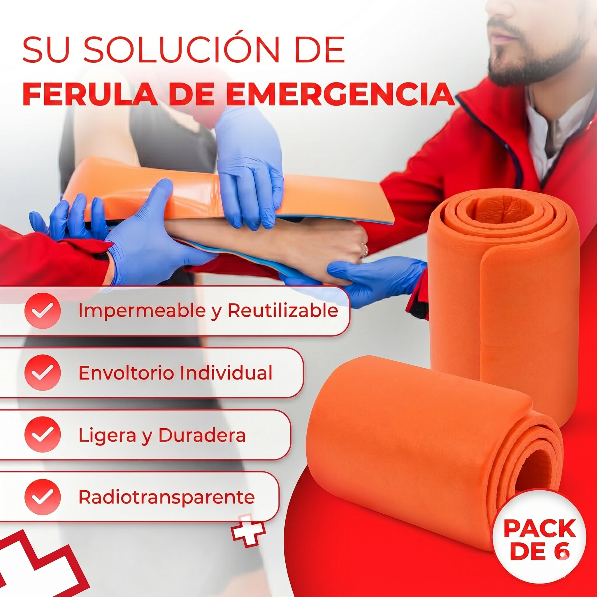 PAQUETE DE FÉRULA UNIVERSAL DE ALUMINIO MOLDEABLE - 6 FERULAS -