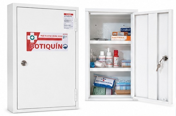 BOTIQUÍN CAJA DE METAL PARED 21 X 14 X 7 PULGADAS SURTIDO TIPO B HASTA 100 PERSONAS