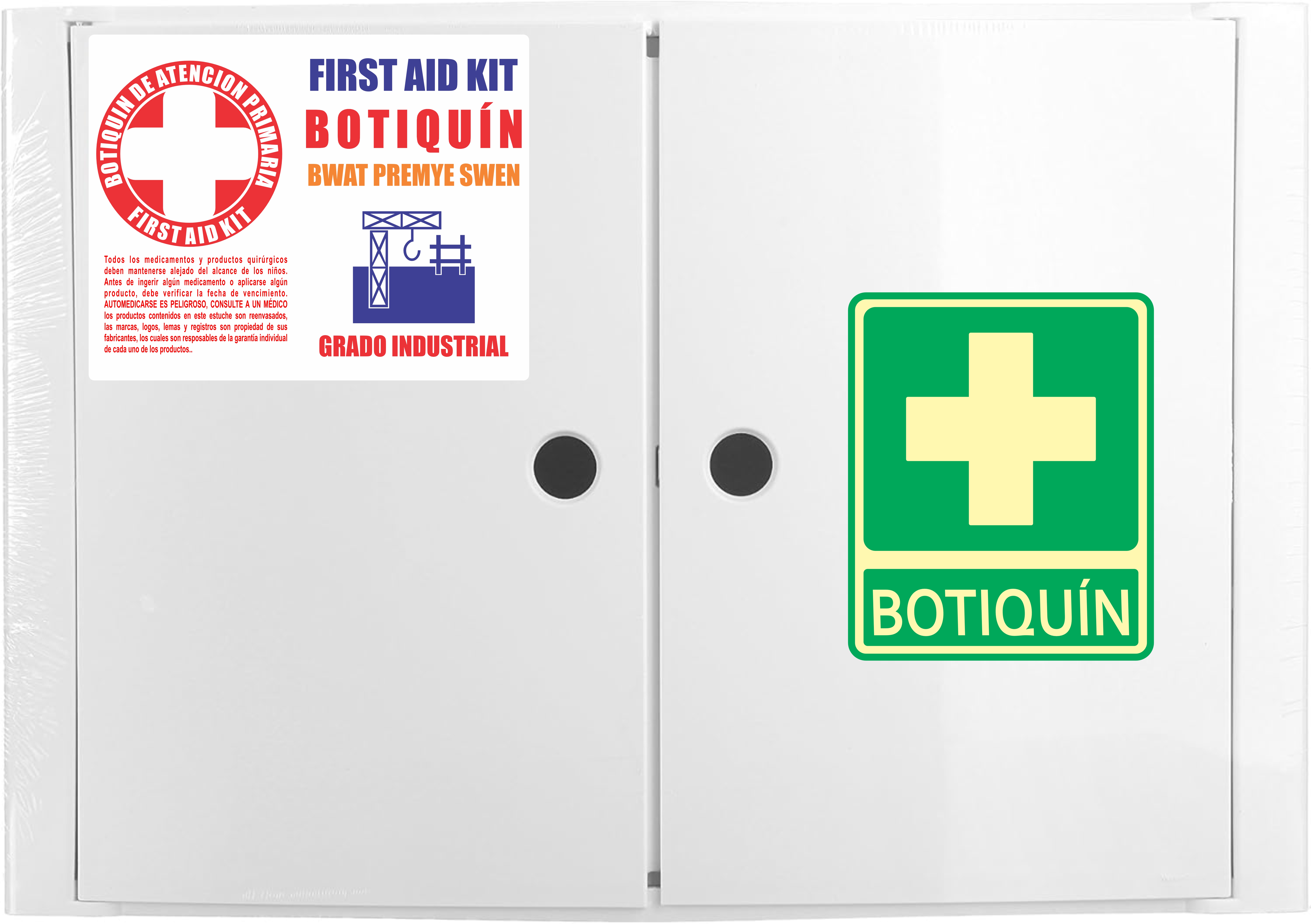 BOTIQUÍN CAJA PLÁSTICA VACÍA PARA FIJAR EN PARED 46 X 15.5 X 32 CM