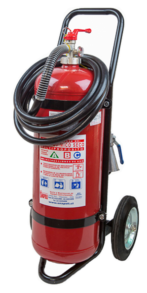 EXTINTOR DE FUEGO ABC - MULTIPROPÓSITO - 50 KG ± 110 LB - CON CARRO