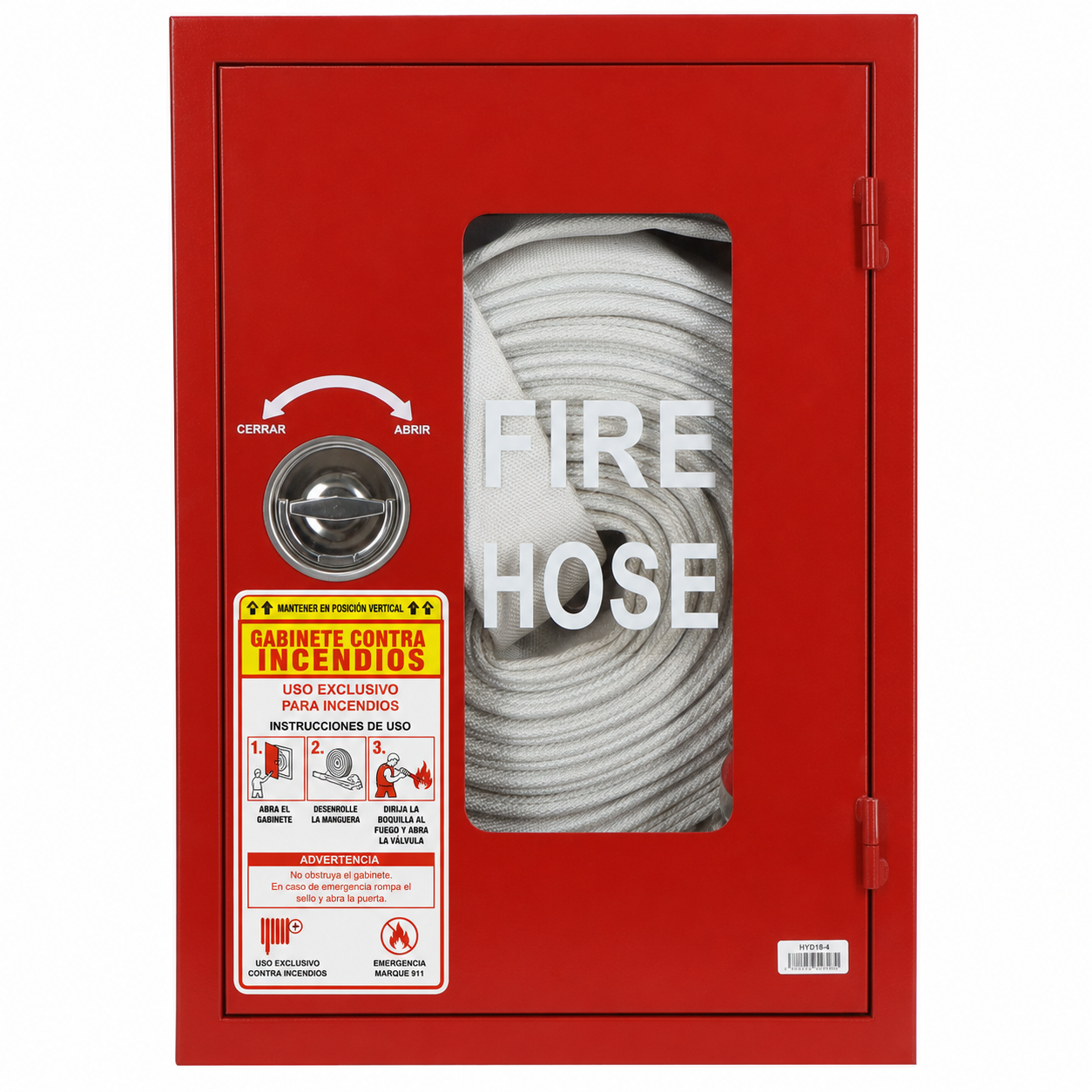 CAJA DE EMERGENCIA CON MANGUERA Y VÁLVULA ANTI INCENDIO
