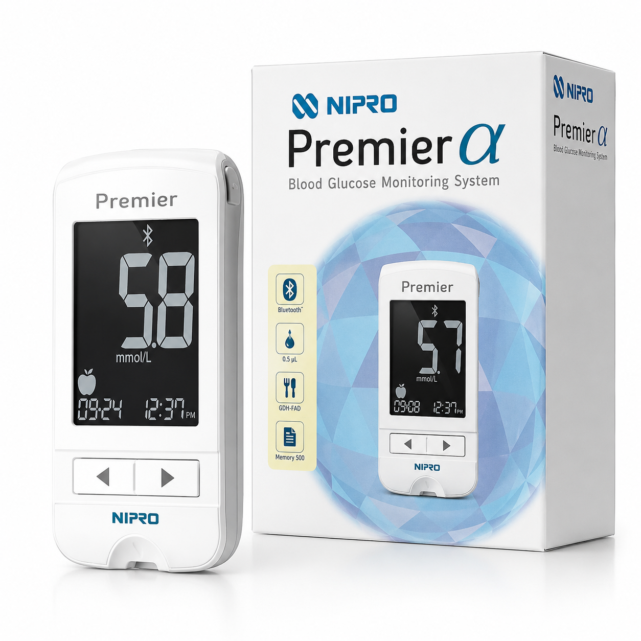 GLUCÓMETRO (MEDIDOR DE GLUCOSA EN SANGRE) PREMIER ALFA BLUETOOTH